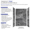Transolid TWK603696-KI63G Titan 64-in x 39-in x 96-in Shower Wall Trimmable Kit, Maelstrom Grey (Glossy)