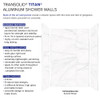 Transolid TWK604896-KI58G Titan 64-in x 48-in x 96-in Shower Wall Trimmable Kit, Summit (Glossy)