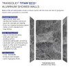 Transolid TWKE603696-KI63G Titan 60-in x 36-in x 96-in Eco Shower Wall Trimmable Kit, Maelstrom Grey (Glossy)