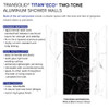 Transolid TWKE603696-SKI01GBKI03G Titan 60"x 36"x 96" Eco Shower Wall Trimmable Kit, White/Black Caruso