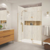 Transolid EHTF66307610C-T-CB Elizabeth 66-in W x 76-in H Hinged Shower Door in Champagne Bronze with Clear Glass