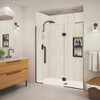 Transolid EHTF665307610C-T-MB Elizabeth 66.5-in W x 76-in H Hinged Shower Door in Matte Black with Clear Glass