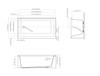 Transolid UATTR603220-L Ursula 60-in x 32-in x 20-in Alcove Acrylic Bathtub With Left Hand Drain, White (Glossy) 