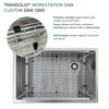 Transolid KWSSU301910 30-in X 19-in X 10-in 18-Gauge Undermount Stainless Steel Kitchen Workstation Sink