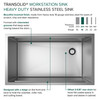 Transolid KWSSU331910 33-in X 19-in X 10-in 18-Gauge Undermount Stainless Steel Kitchen Workstation Sink