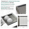 Transolid KWSSU331910 33-in X 19-in X 10-in 18-Gauge Undermount Stainless Steel Kitchen Workstation Sink