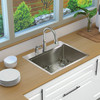 Transolid KWSST272210-ML2 27-in X 22-in X 10-in 18-Gauge Drop-in Stainless Steel Kitchen Workstation Sink with ML2 Faucet Holes