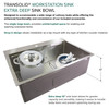 Transolid KWSST322210-MR2 32-in X 22-in X 10-in 18-Gauge Drop-in Stainless Steel Kitchen Workstation Sink with MR2 Faucet Holes