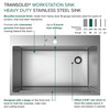 Transolid KWSST332210-1 33-in X 22-in X 10-in 18-Gauge Drop-in Stainless Steel Kitchen Workstation Sink with 1 Faucet Hole