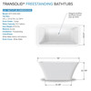 Transolid K-AFTL5930-M31 Lily 59-in x 30-in x 23-in Freestanding Acrylic Bathtub Kit With Center Drain And Bath Pillow, White (Matte)