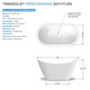 Transolid KF-AFTS5931-G31PC Skylar 59-in x 31-in x 27-in Freestanding Acrylic Bathtub Kit With Center Drain, Bath Pillow And Polished Chrome Tub Filler, White (Gloss)