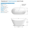 Transolid KF-AFTS6731-G31PC Skylar Grande 67-in x 31-in x 27-in Freestanding Acrylic Bathtub Kit With Center Drain, Bath Pillow And Polished Chrome Tub Filler, White (Gloss)