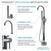 Transolid KF-AFTS6731-G31PC Skylar Grande 67-in x 31-in x 27-in Freestanding Acrylic Bathtub Kit With Center Drain, Bath Pillow And Polished Chrome Tub Filler, White (Gloss)