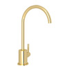 Rohl R7517ULB Lux C-Spout Filter Faucet with Metal Lever Handle, Unlacquered Brass