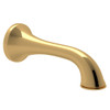Rohl C2503ULB 7-in Wall Mount Tub Spout, Unlacquered Brass