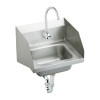 Elkay CHS1716LRSSACMC Commercial Stainless Steel Handwash Sink Package with Single Faucet Hole in Buffed Satin
