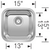 Bar Under Bowl, 6.5in D in Stainless Steel