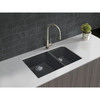 31.75-in x 19.25-in x 9.5-in silQ Granite Kitchen Sink with 1-3/4 J-Shaped Double bowls, Undermount Installation, in Grey