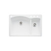 Blanco 440200-4 22-In X 33-In Double-Basin Granite Drop-In Or Undermount 4-Hole Residential Kitchen Sink in White Blanco 440200-4 22-In X 33-In Double-Basin Granite Drop-In Or Undermount 4-Hole Residential Kitchen Sink in White