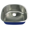 23.625-in x 21-in x 9-in 16 Gauge D-Shape Single Bowl, Undermount Stainless Steel Kitchen Sink