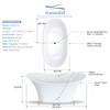 Transolid SAN6030-T4230 60-in x 30-in x 24-in Freestanding Tub and Faucet Kit, White