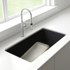 18-in x 33-in Granite 9.5-in Deep Kitchen Sink, in Anthracite