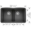 19.25-in x 32-in Granite 9.5-in Deep Kitchen Sink, in Anthracite