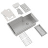Single Bowl Undermount Kitchen Sink with Accessories in Brushed Stainless Steel
