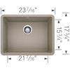 17.75-in x 23.5-in Granite 8.625-in Deep Kitchen Sink, in Truffle