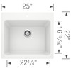 22-in x 25-in Granite 12-in Laundry Sink, in White