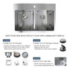33-in x 22-in x 10-in 16 Gauge Double Equal Bowls, Stainless Steel Kitchen Sink with Low Divide, Micro Edge Dual Mount Installation, with 1 Hole