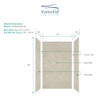 Transolid EWK603696-44 Expressions 36" X 60" X 96" 3-Piece Tub/Shower Wall Kit, In Sea Fog