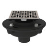 Cast Iron 2-in No Hub Drain Kit with 3142 Weave Decorative Cover in Satin Nickel