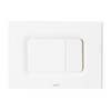 Square Dual Button Push Plate for RP In-Wall Tank in Matte White