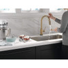 VoiceIQ Single-Handle Pull-Down Kitchen Faucet in Champagne Bronze Finish