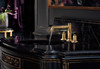Black Crystal Knob Widespread Handle Kit in Polished Gold