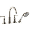 Axor 16555821 4-Hole Roman Tub Set Trim with Lever Handles and Handshower in Brushed Nickel Axor 16555821 4-Hole Roman Tub Set Trim with Lever Handles and Handshower in Brushed Nickel