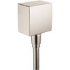 Wall Outlet Square with Check Valves in Brushed Nickel