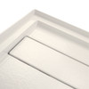 Transolid FLU6030R-32 Linear 60-in W x 30-in L Rectangular Alcove Concealed End Drain Shower Base with Right Hand Drain in Cameo