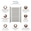 Transolid SWK483696-27V SaraMar 48-in x 36-in x 96-in Glue to Wall 3-Piece Shower Wall Trimmable Kit, Grey Beach Velvet