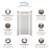 Transolid SWKX36368412-50 SaraMar 36-in x 36-in x 96-in Glue to Wall 6-Piece Shower Wall Trimmable Kit with Extension, Lunar