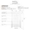 Transolid SWKX36368412-21V SaraMar 36-in x 36-in x 96-in Glue to Wall 6-Piece Shower Wall Trimmable Kit with Extension, White Velvet