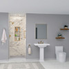 Transolid SWKX36368412-49V SaraMar 36-in x 36-in x 96-in Glue to Wall 6-Piece Shower Wall Trimmable Kit with Extension, Sand Creme Velvet