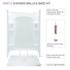 Transolid KCS-FLUN4834C-31 48-inx34-in Low Profile Shower Kit with Center Drain, White