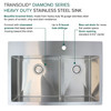 Diamond Sink Kit with 60/40 Double Bowls, Micro Dual Mount Installation, Magnetic Accessories Kit, and Drain Kit