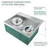 Transolid KKM-DTSB252210-3 Diamond Sink Kit with Single Bowl, Micro Dual Mount Installation, 3 Pre-Drilled Holes, Magnetic Accessories Kit, and Drain Kit