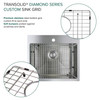 Transolid KKM-DTSB252210-3 Diamond Sink Kit with Single Bowl, Micro Dual Mount Installation, 3 Pre-Drilled Holes, Magnetic Accessories Kit, and Drain Kit