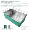 Diamond Titan Sink Kit with Super Single Bowl, Undermount Installation, Magnetic Accessories Kit, and Drain Kit