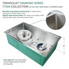 Diamond Titan Sink Kit with Super Single Bowl, Undermount Installation, Magnetic Accessories Kit, and Drain Kit