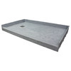 Ready to Tile 60-in Long x 36-in Wide Shower Base with Left Hand Drain in Dark Grey